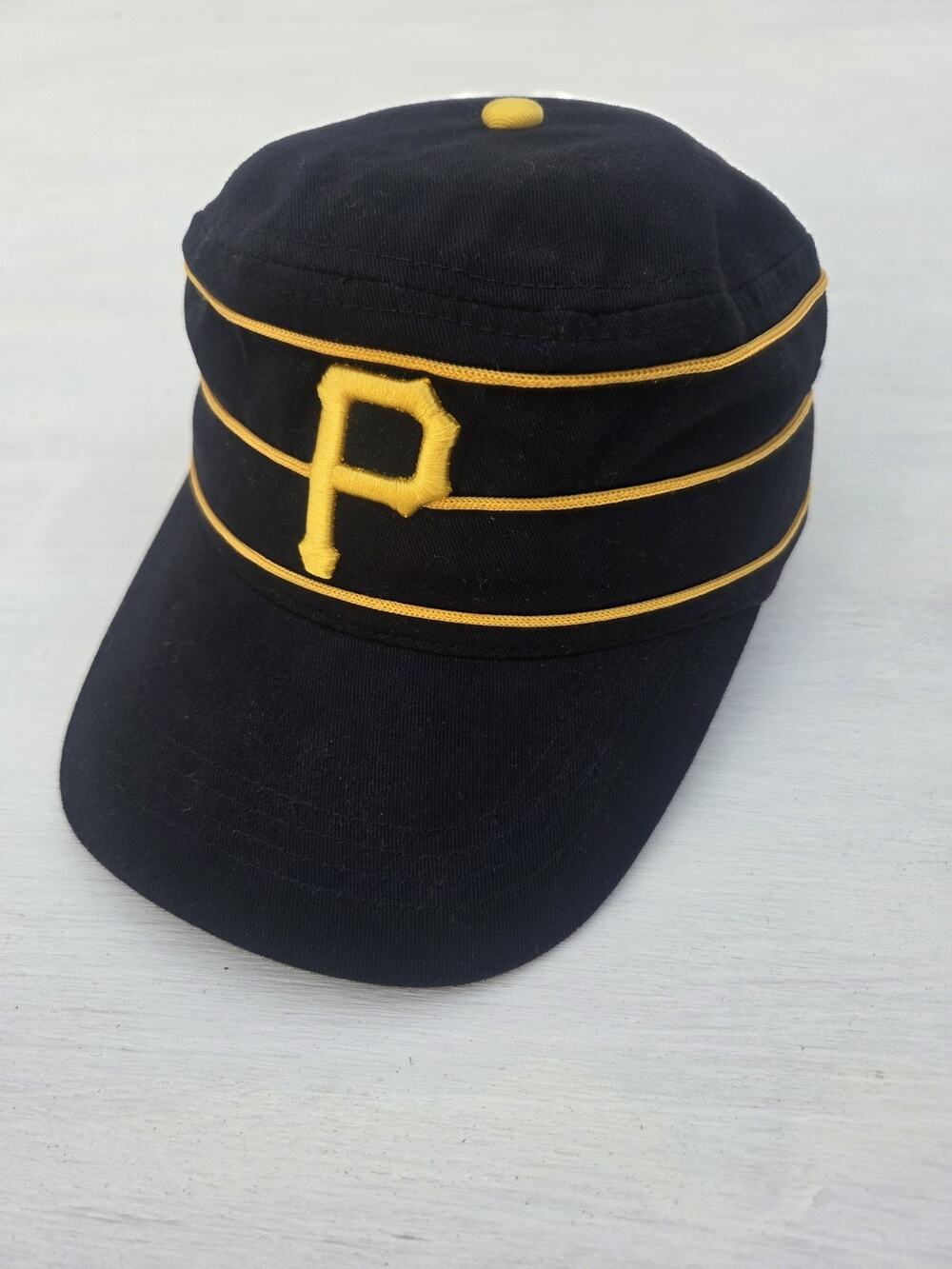 Vtg Pittsburgh Pirates Pillbox Youth Hat BWM Global Trib Total Media Strapback